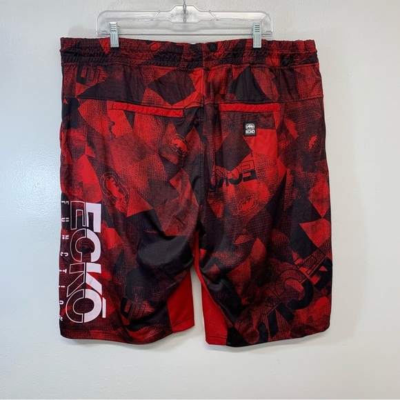 Ecko Function Mens Shorts 4XL Red  Graphics Drawstring Pockets Spell Out Stretch - Picture 5 of 10